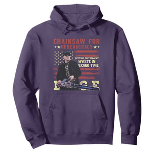 Chainsaw For Bureaucracy Hoodie Cutting Government Waste In Record Time DOGE TS02 Purple Print Your Wear