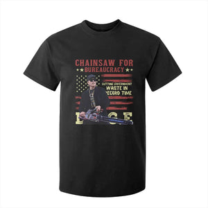 Chainsaw For Bureaucracy T Shirt For Kid Cutting Government Waste In Record Time DOGE TS02 Black Print Your Wear