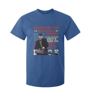 Chainsaw For Bureaucracy T Shirt For Kid Cutting Government Waste In Record Time DOGE TS02 Royal Blue Print Your Wear