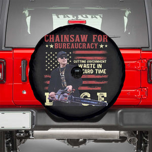 Chainsaw For Bureaucracy Spare Tire Cover Cutting Government Waste In Record Time DOGE TS02 Black Print Your Wear
