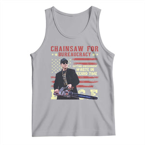 Chainsaw For Bureaucracy Tank Top Cutting Government Waste In Record Time DOGE TS02 Athletic Heather Print Your Wear