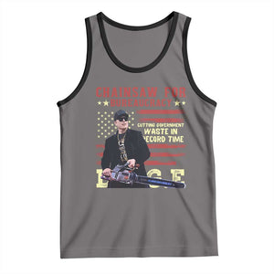 Chainsaw For Bureaucracy Tank Top Cutting Government Waste In Record Time DOGE TS02 Deep Heather Black Print Your Wear