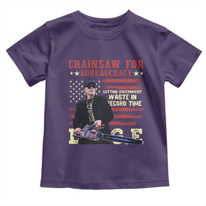 Chainsaw For Bureaucracy Toddler T Shirt Cutting Government Waste In Record Time DOGE TS02 Purple Print Your Wear