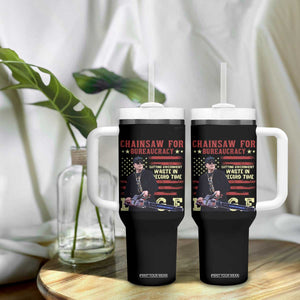 Chainsaw For Bureaucracy Tumbler With Handle Cutting Government Waste In Record Time DOGE TS02 Print Your Wear