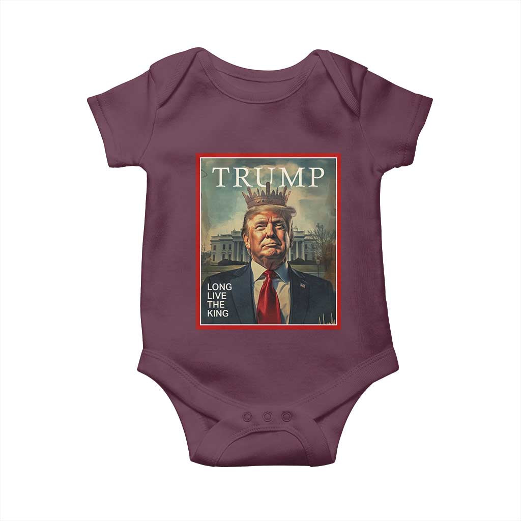 Trump 2025 Baby Onesie Long Live The King Patriotic Graphic TS02 Maroon Print Your Wear