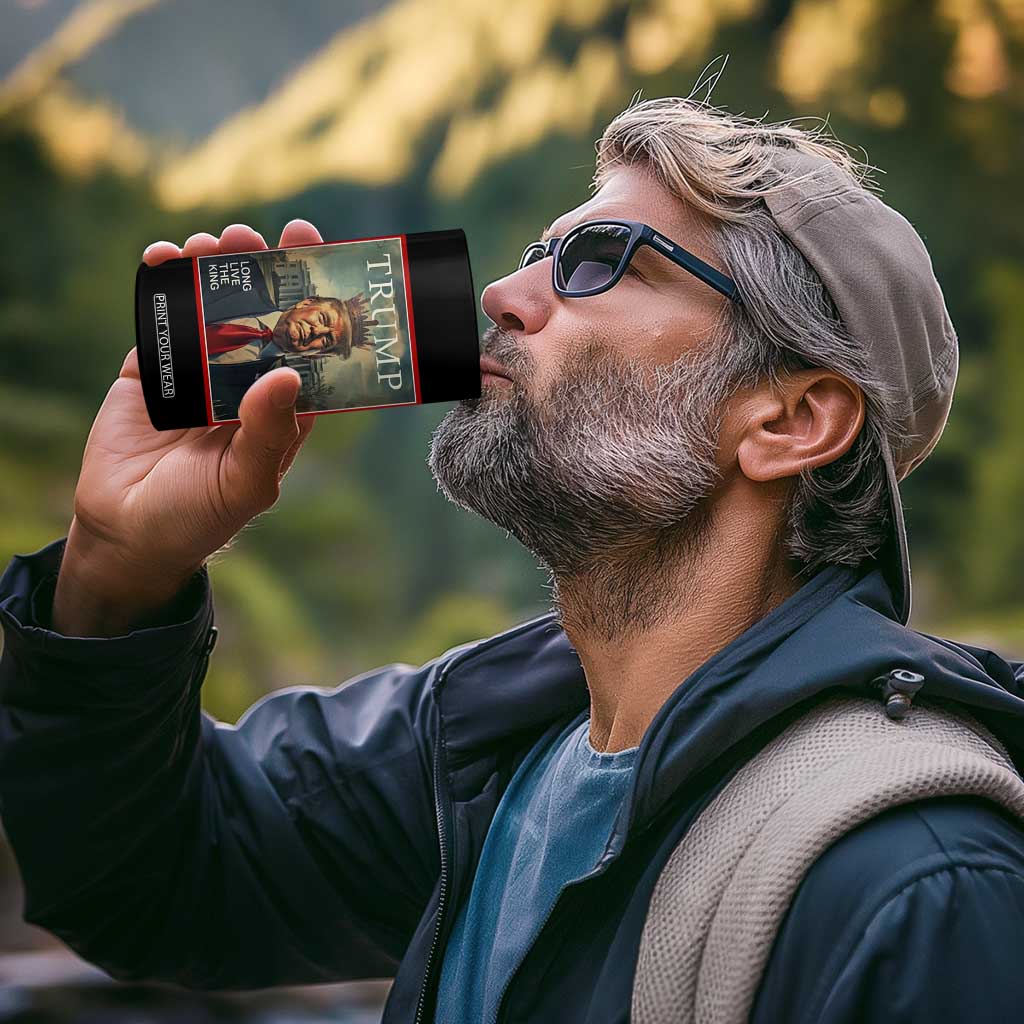 Trump 2025 4 in 1 Can Cooler Tumbler Long Live The King Patriotic Graphic TS02 Print Your Wear