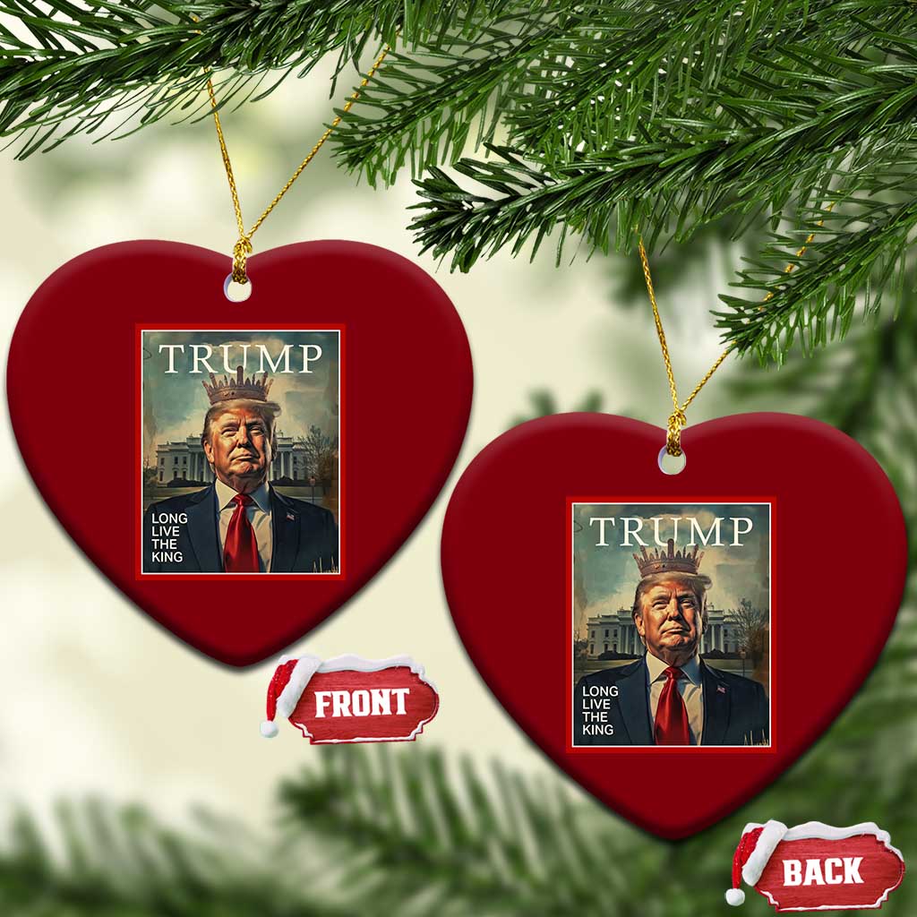 Trump 2025 Ceramic Ornament Long Live The King Patriotic Graphic TS02 Print Your Wear