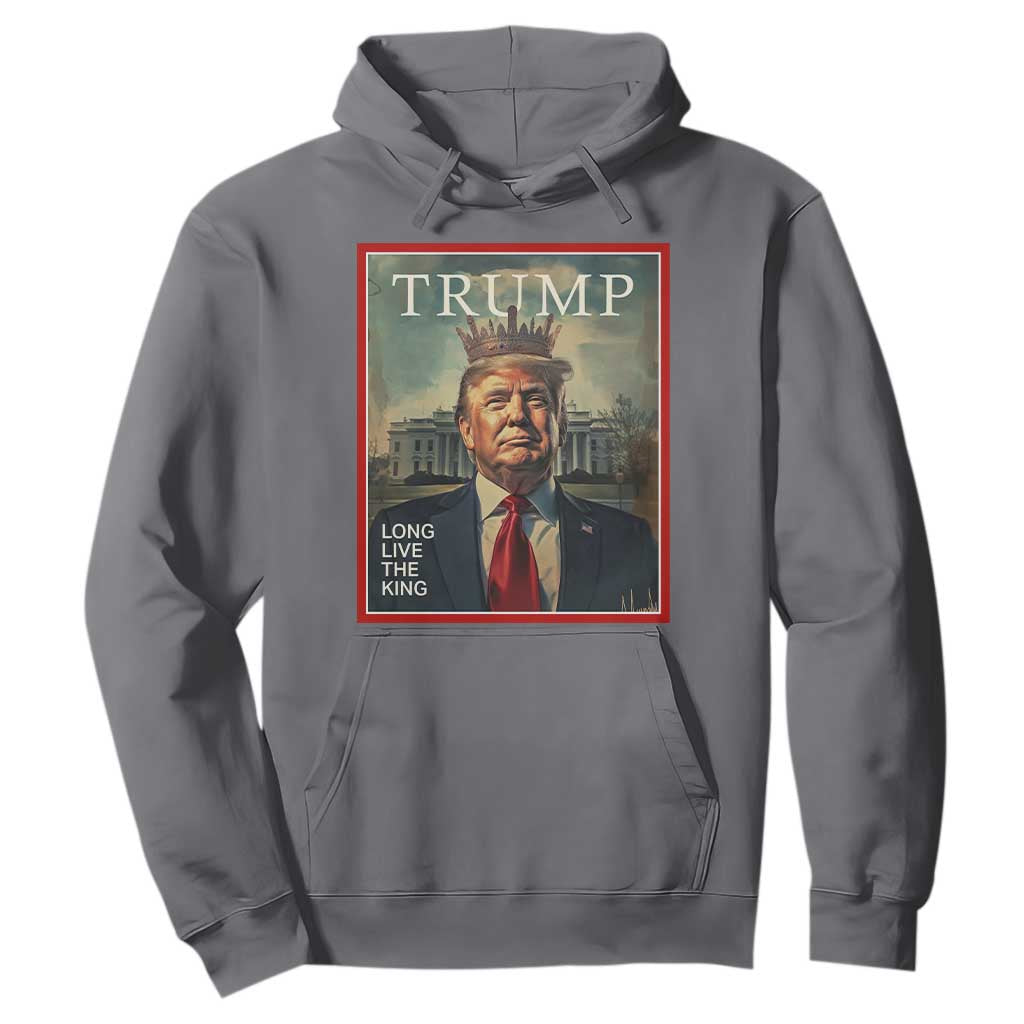 Trump 2025 Hoodie Long Live The King Patriotic Graphic TS02 Charcoal Print Your Wear