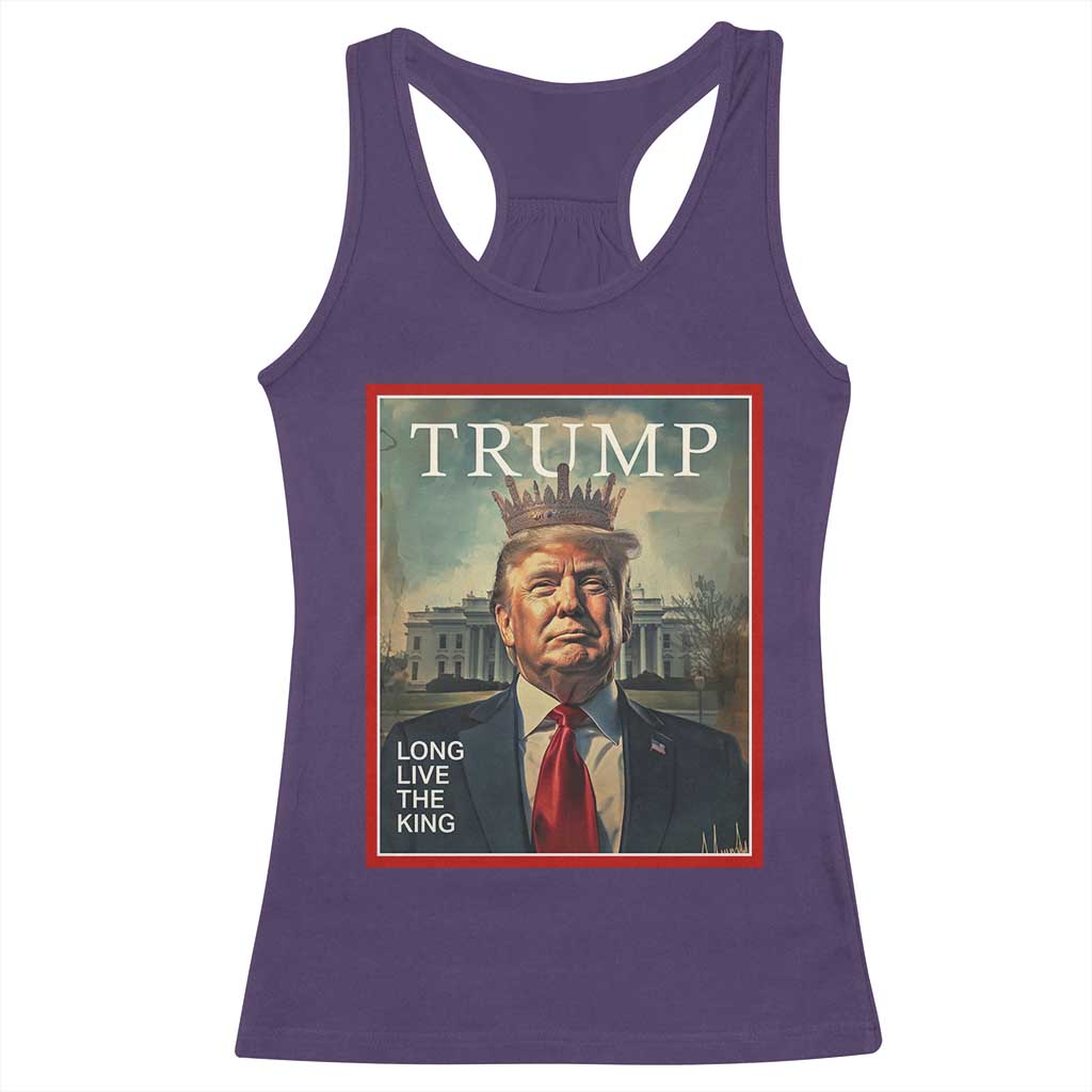 Trump 2025 Racerback Tank Top Long Live The King Patriotic Graphic TS02 Purple Print Your Wear