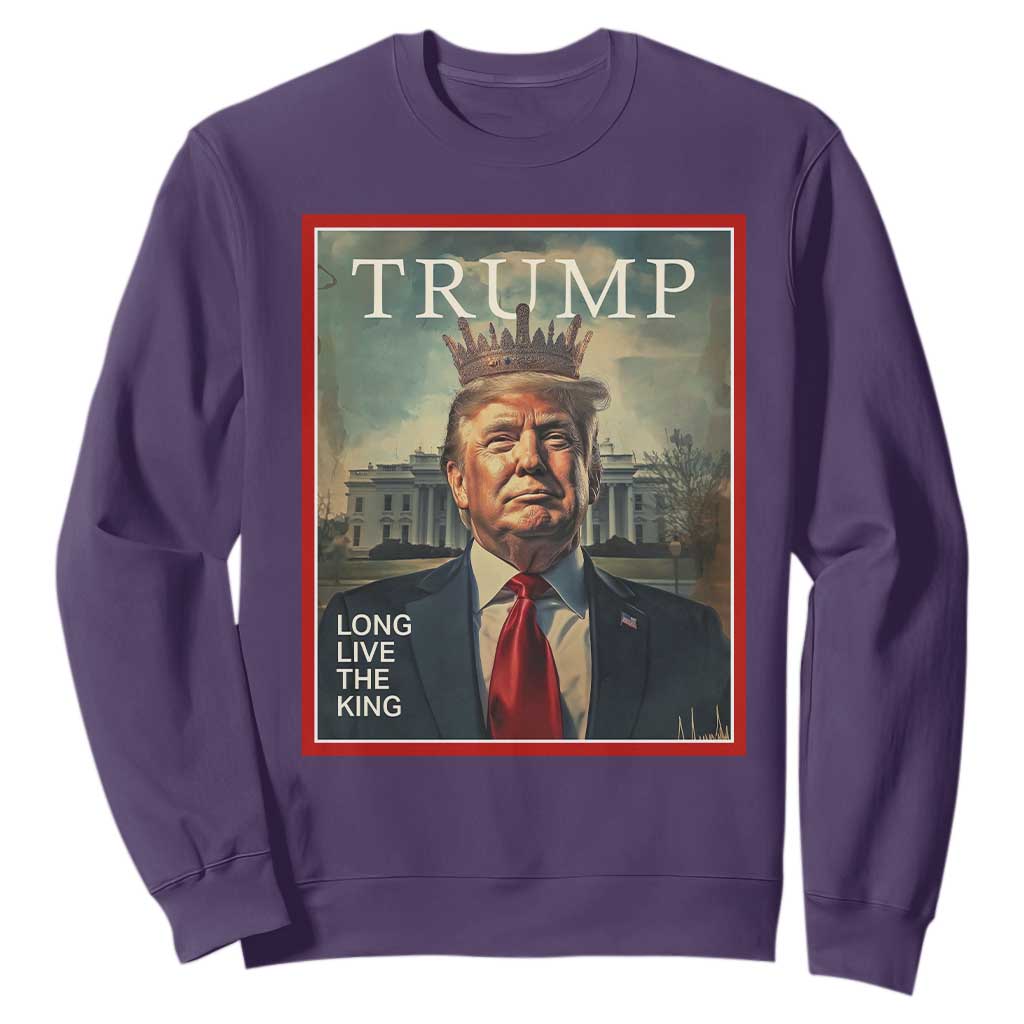 Trump 2025 Sweatshirt Long Live The King Patriotic Graphic TS02 Purple Print Your Wear