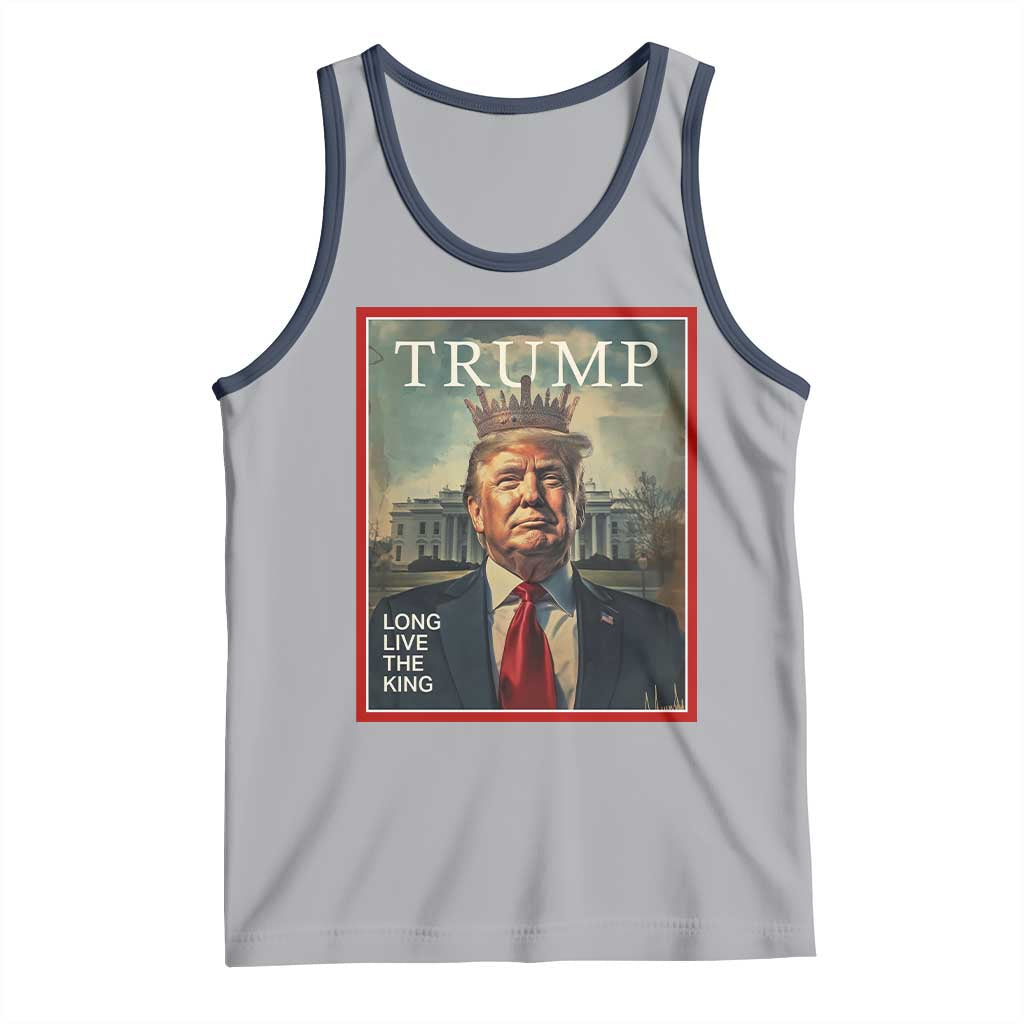 Trump 2025 Tank Top Long Live The King Patriotic Graphic TS02 Athletic Heather Navy Print Your Wear