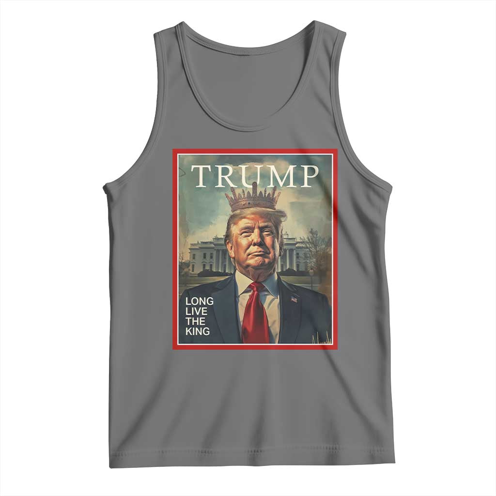 Trump 2025 Tank Top Long Live The King Patriotic Graphic TS02 Black Heather Print Your Wear
