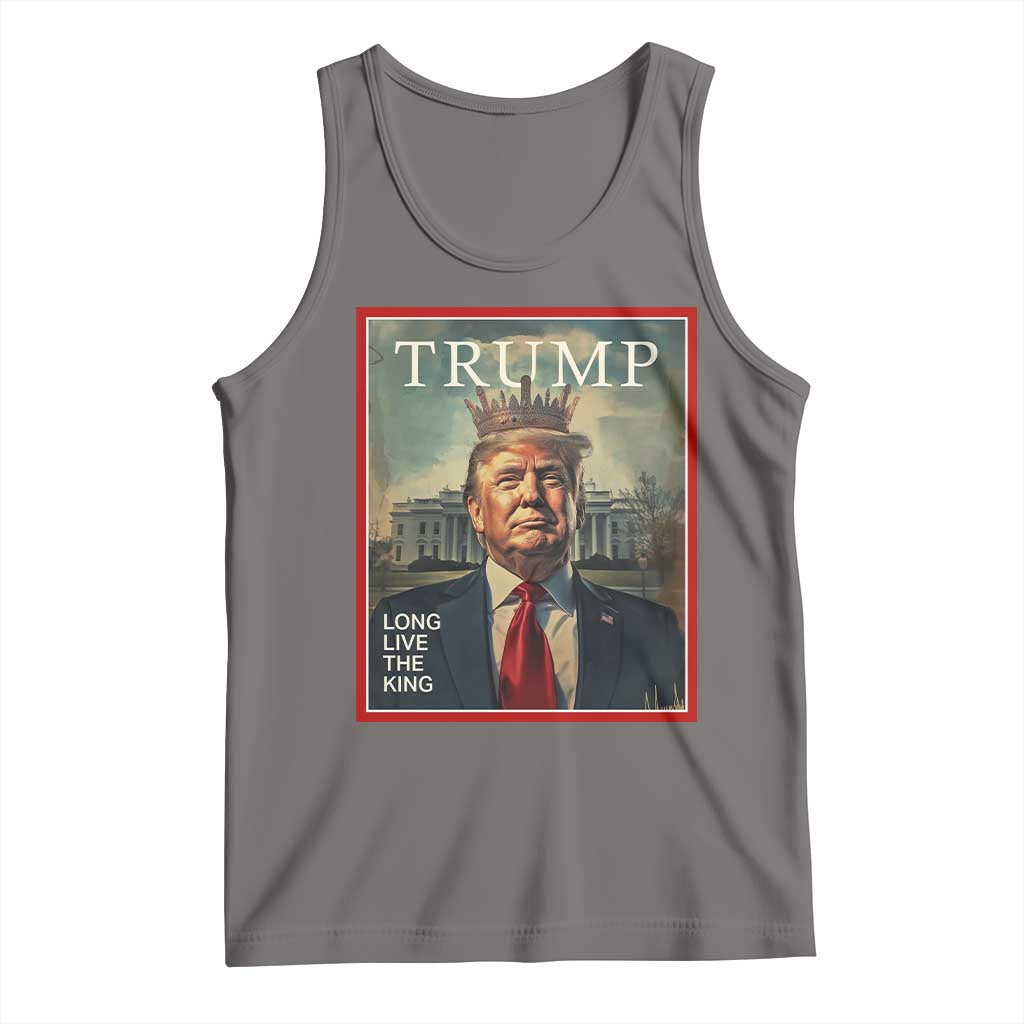 Trump 2025 Tank Top Long Live The King Patriotic Graphic TS02 Deep Heather Print Your Wear
