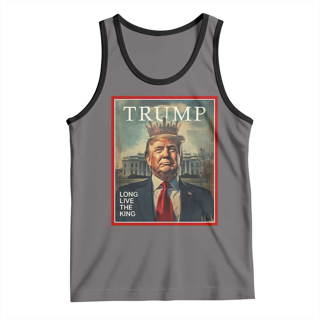 Trump 2025 Tank Top Long Live The King Patriotic Graphic TS02 Deep Heather Black Print Your Wear
