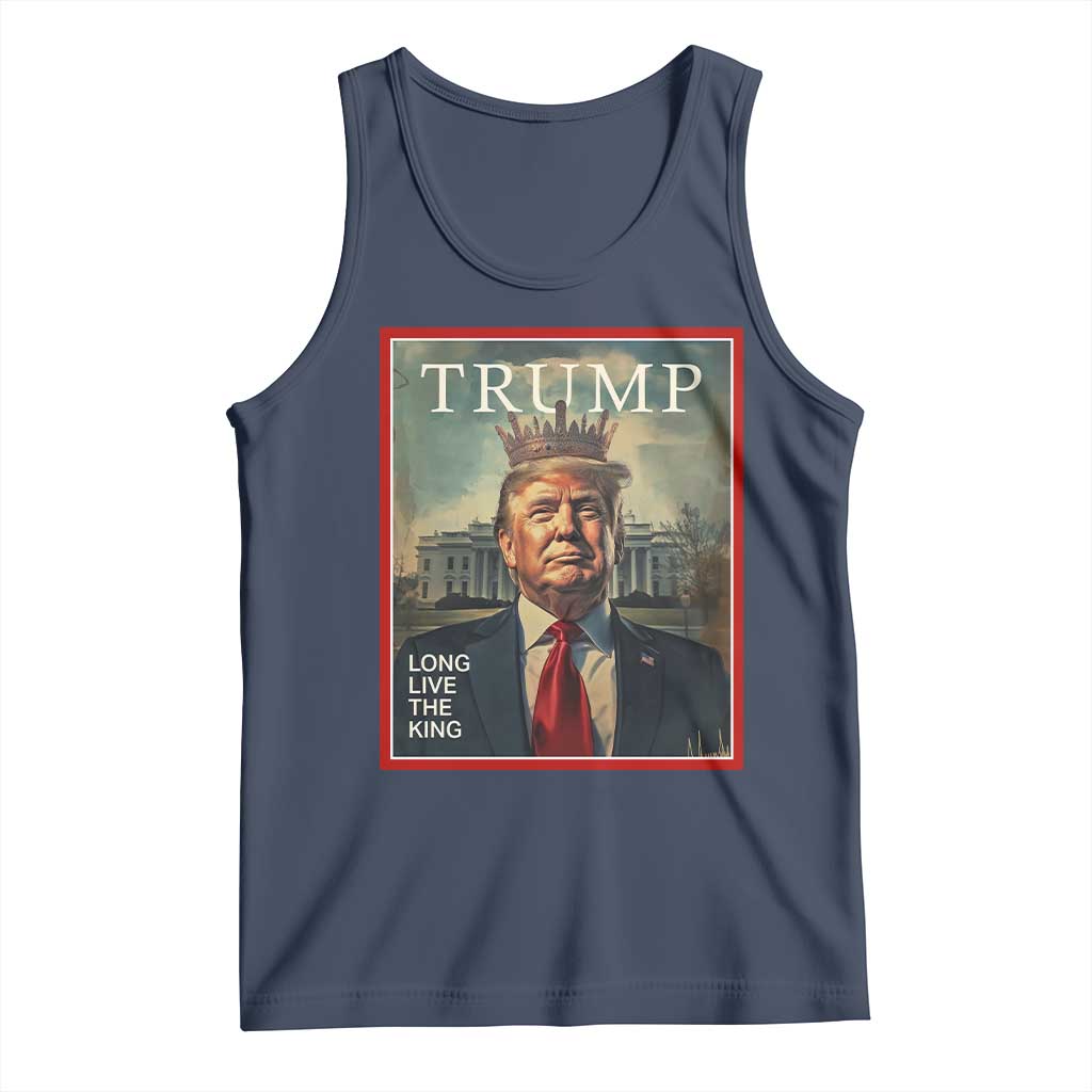 Trump 2025 Tank Top Long Live The King Patriotic Graphic TS02 Navy Print Your Wear