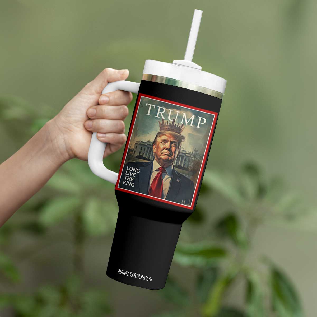 Trump 2025 Tumbler With Handle Long Live The King Patriotic Graphic TS02 Print Your Wear