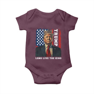 Trump 2025 Baby Onesie President Long Live the King American Flag TS02 Maroon Print Your Wear