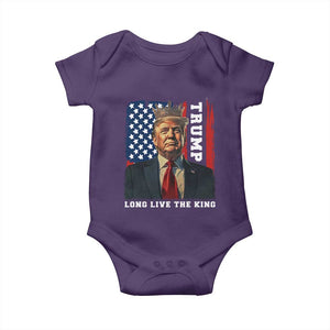 Trump 2025 Baby Onesie President Long Live the King American Flag TS02 Purple Print Your Wear