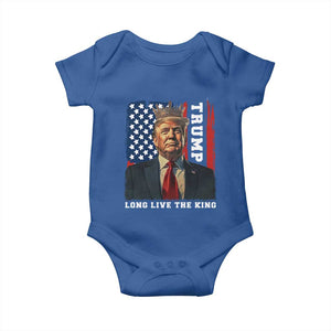 Trump 2025 Baby Onesie President Long Live the King American Flag TS02 Royal Blue Print Your Wear