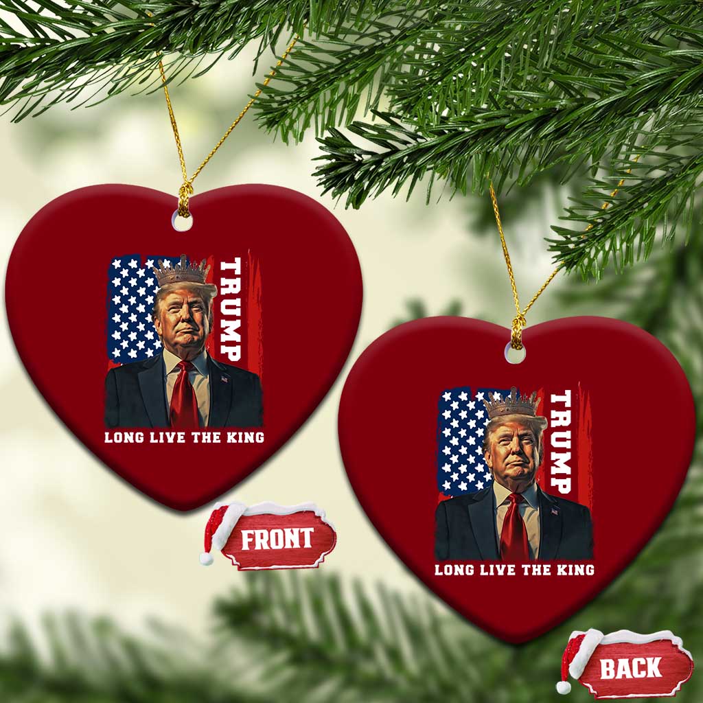 Trump 2025 Ceramic Ornament President Long Live the King American Flag TS02 Print Your Wear