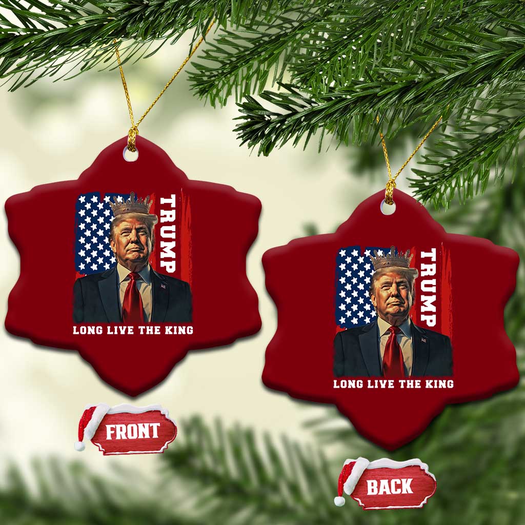 Trump 2025 Ceramic Ornament President Long Live the King American Flag TS02 Print Your Wear