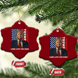 Trump 2025 Ceramic Ornament President Long Live the King American Flag TS02 Print Your Wear
