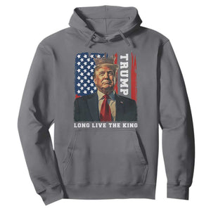 Trump 2025 Hoodie President Long Live the King American Flag TS02 Charcoal Print Your Wear