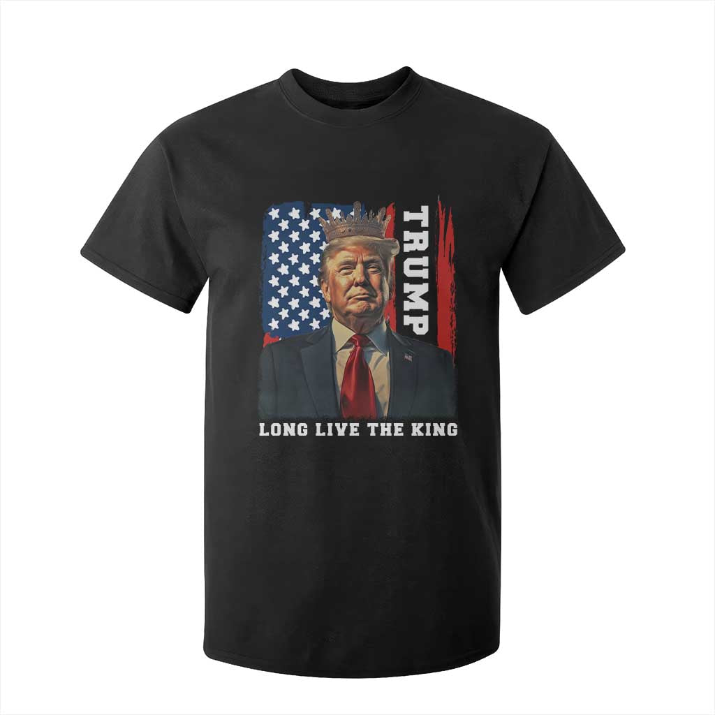 Trump 2025 T Shirt For Kid President Long Live the King American Flag TS02 Black Print Your Wear