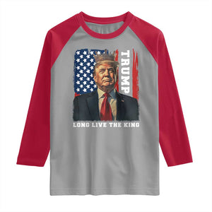 Trump 2025 Raglan Shirt President Long Live the King American Flag TS02 Sport Gray Red Print Your Wear