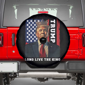 Trump 2025 Spare Tire Cover President Long Live the King American Flag TS02 Black Print Your Wear