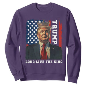 Trump 2025 Sweatshirt President Long Live the King American Flag TS02 Purple Print Your Wear
