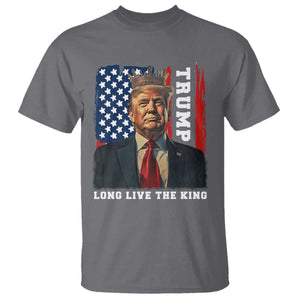 Trump 2025 T Shirt President Long Live the King American Flag TS02 Charcoal Print Your Wear