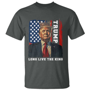 Trump 2025 T Shirt President Long Live the King American Flag TS02 Dark Heather Print Your Wear