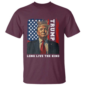 Trump 2025 T Shirt President Long Live the King American Flag TS02 Maroon Print Your Wear
