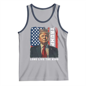 Trump 2025 Tank Top President Long Live the King American Flag TS02 Athletic Heather Navy Print Your Wear