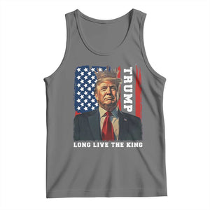 Trump 2025 Tank Top President Long Live the King American Flag TS02 Black Heather Print Your Wear