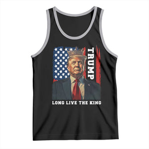 Trump 2025 Tank Top President Long Live the King American Flag TS02 Black Athletic Heather Print Your Wear