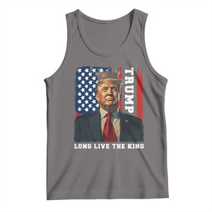 Trump 2025 Tank Top President Long Live the King American Flag TS02 Deep Heather Print Your Wear
