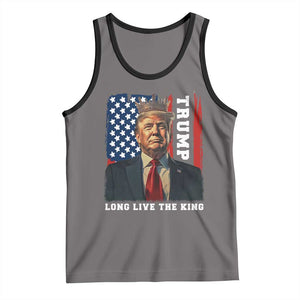 Trump 2025 Tank Top President Long Live the King American Flag TS02 Deep Heather Black Print Your Wear