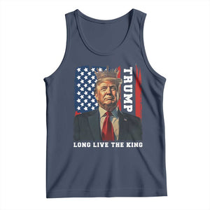 Trump 2025 Tank Top President Long Live the King American Flag TS02 Navy Print Your Wear