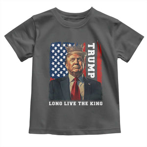 Trump 2025 Toddler T Shirt President Long Live the King American Flag TS02 Dark Heather Print Your Wear