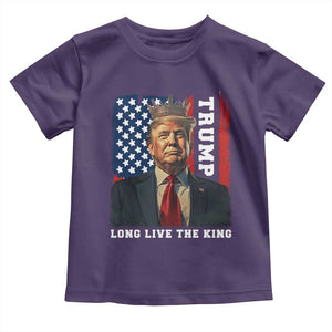 Trump 2025 Toddler T Shirt President Long Live the King American Flag TS02 Purple Print Your Wear