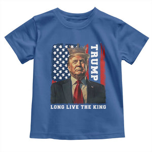 Trump 2025 Toddler T Shirt President Long Live the King American Flag TS02 Royal Blue Print Your Wear