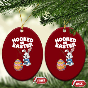 Cute Bunny Fishing Ceramic Ornament Hooked for Easter Eggs Funny Holiday TS02 Print Your Wear