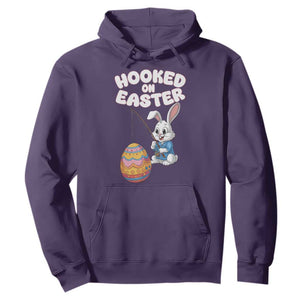 Cute Bunny Fishing Hoodie Hooked for Easter Eggs Funny Holiday TS02 Purple Print Your Wear