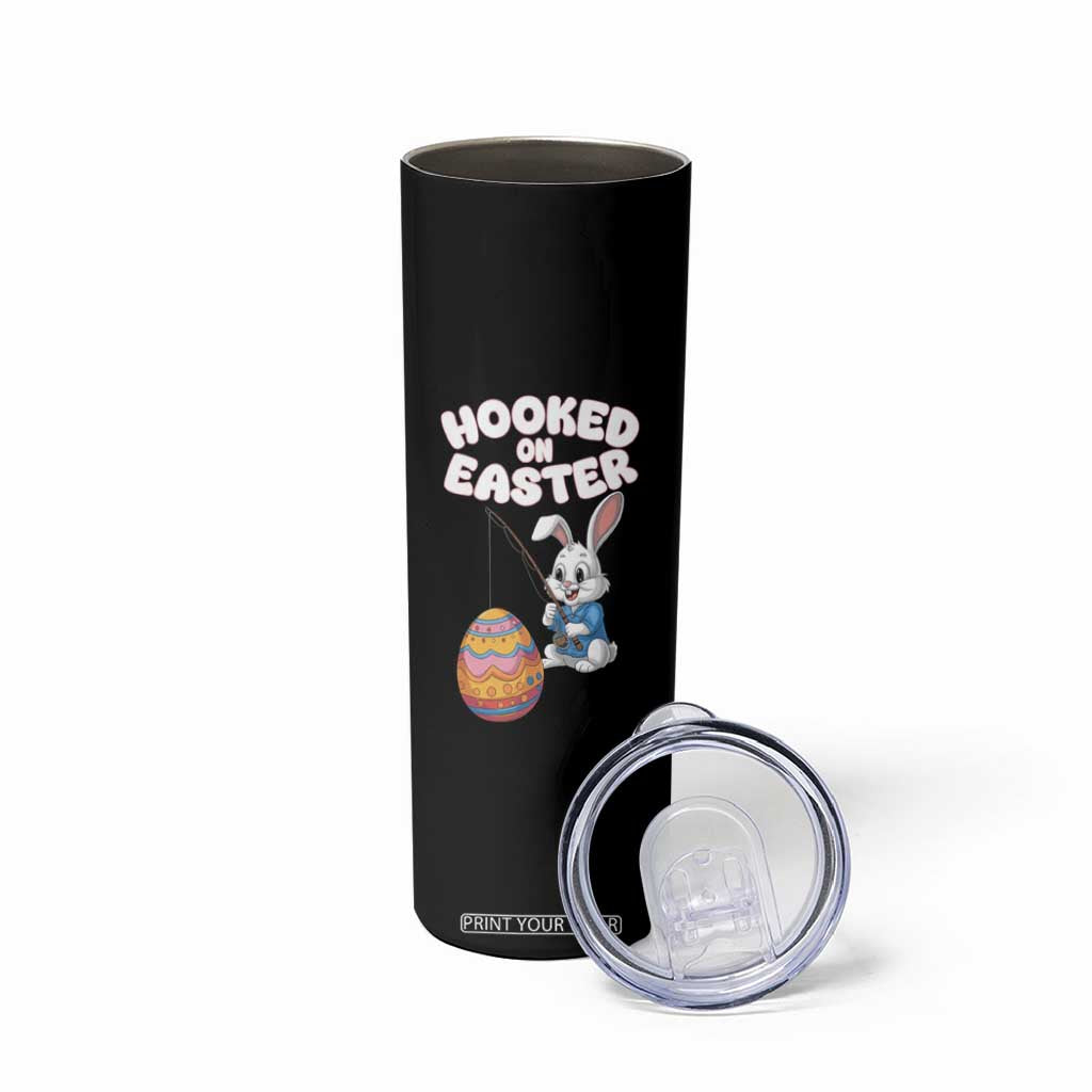 Cute Bunny Fishing Skinny Tumbler Hooked for Easter Eggs Funny Holiday TS02 Print Your Wear