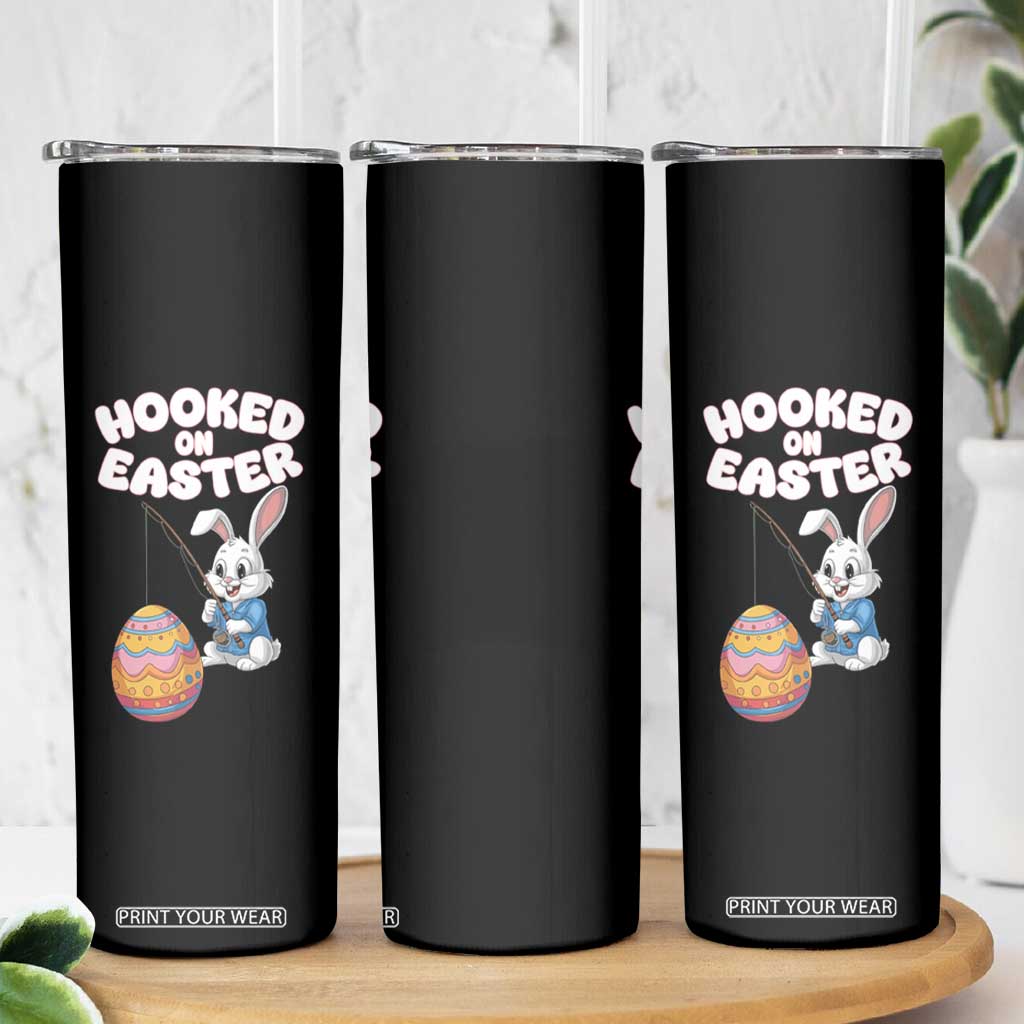 Cute Bunny Fishing Skinny Tumbler Hooked for Easter Eggs Funny Holiday TS02 Print Your Wear