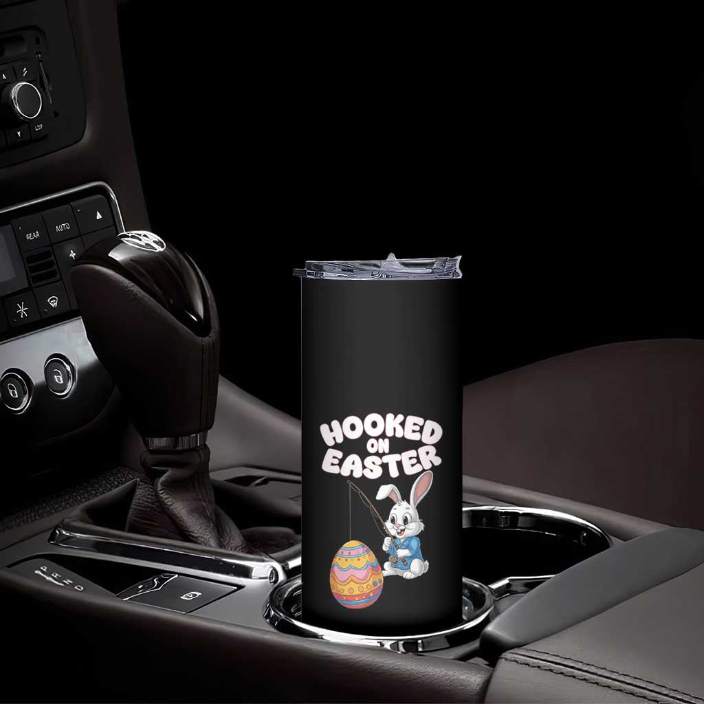 Cute Bunny Fishing Skinny Tumbler Hooked for Easter Eggs Funny Holiday TS02 Print Your Wear