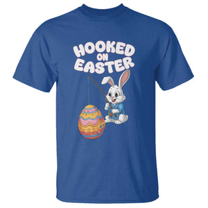 Cute Bunny Fishing T Shirt Hooked for Easter Eggs Funny Holiday TS02 Royal Blue Print Your Wear