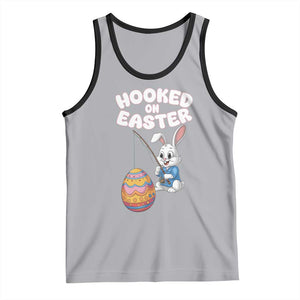 Cute Bunny Fishing Tank Top Hooked for Easter Eggs Funny Holiday TS02 Athletic Heather Black Print Your Wear